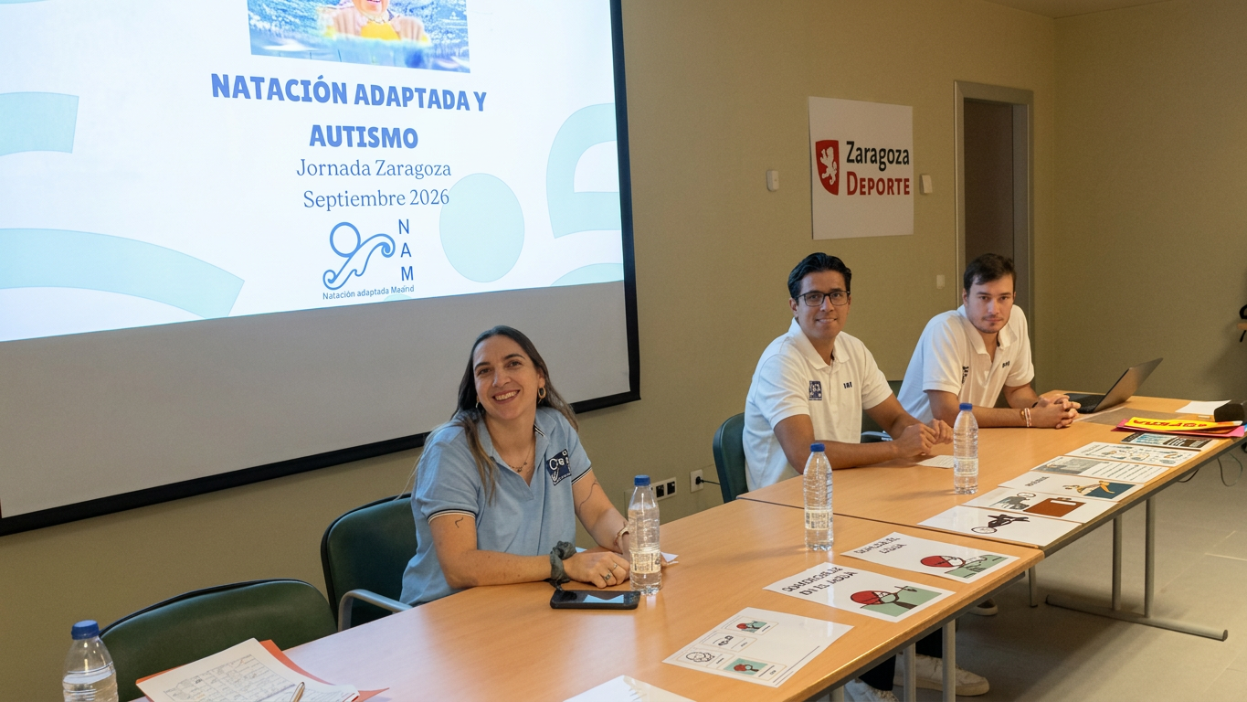 Sesión de natación adaptada en piscina